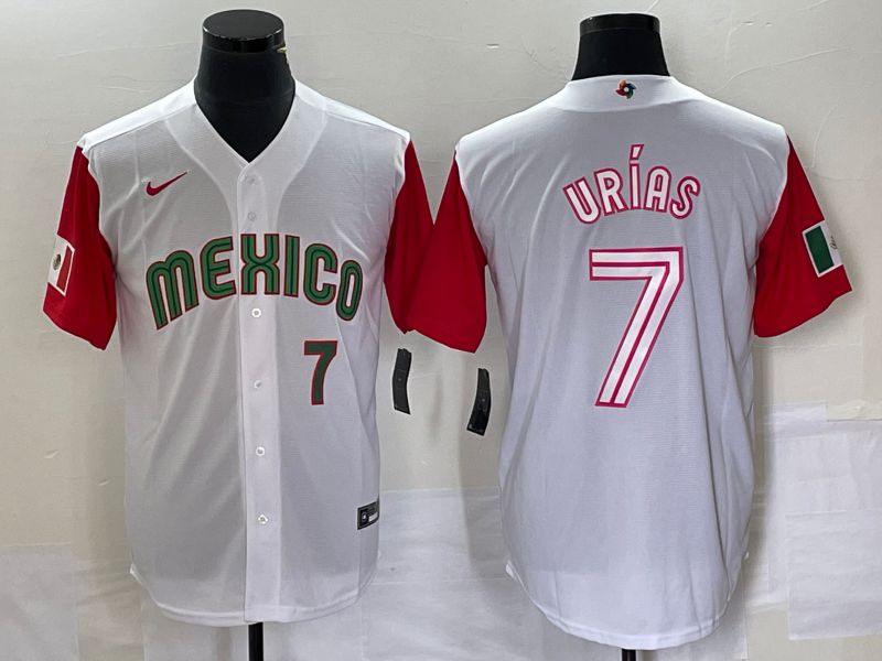 Men 2023 World Cub Mexico #7 Urias White white Nike MLB Jersey16->more jerseys->MLB Jersey